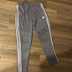 Adidas Joggers. Grey and White. Size large.
